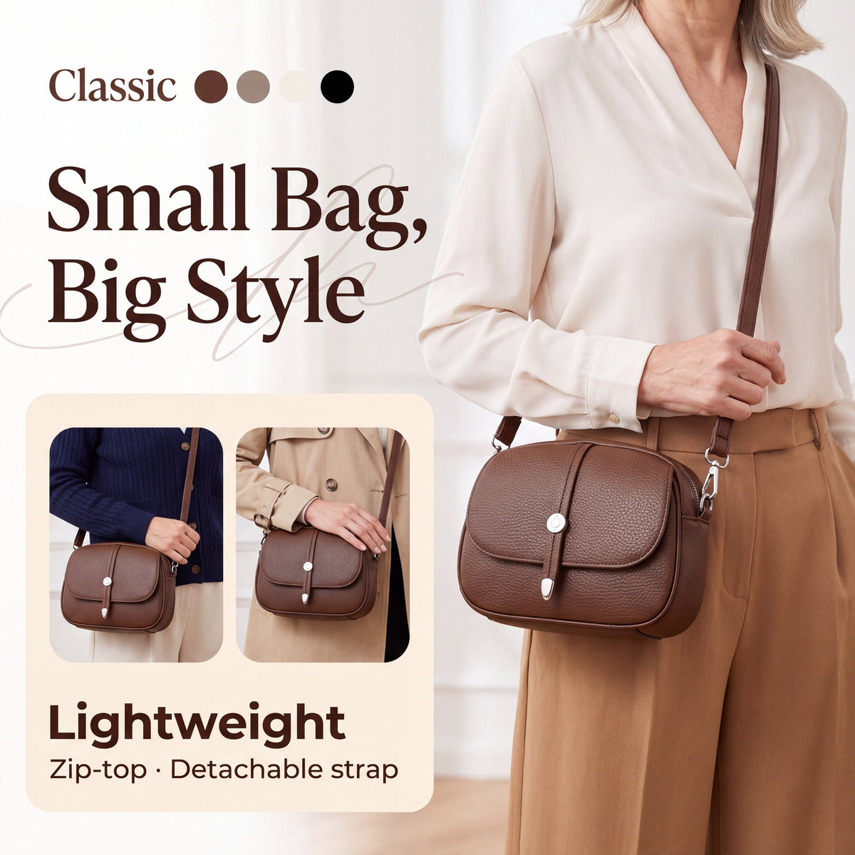 💥Hot Sale 50% OFF💥Women's Solid Color Lightweight Crossbody Bag👜