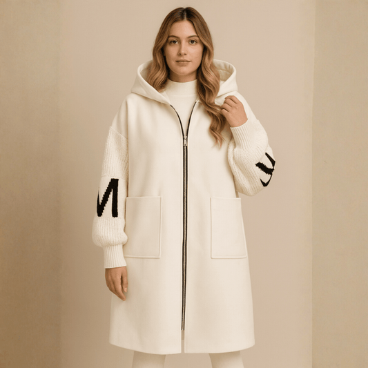 SELENE | LONG KNITTED HOODIE COAT