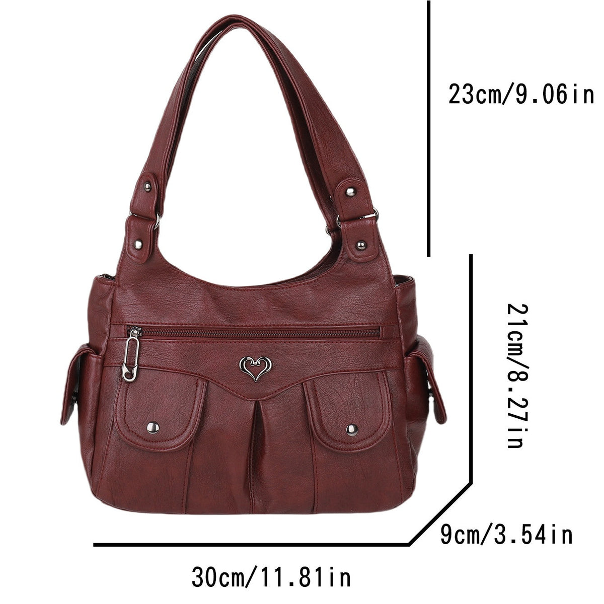 Women's Soft PU Leather Multi-Pocket Tote Bag
