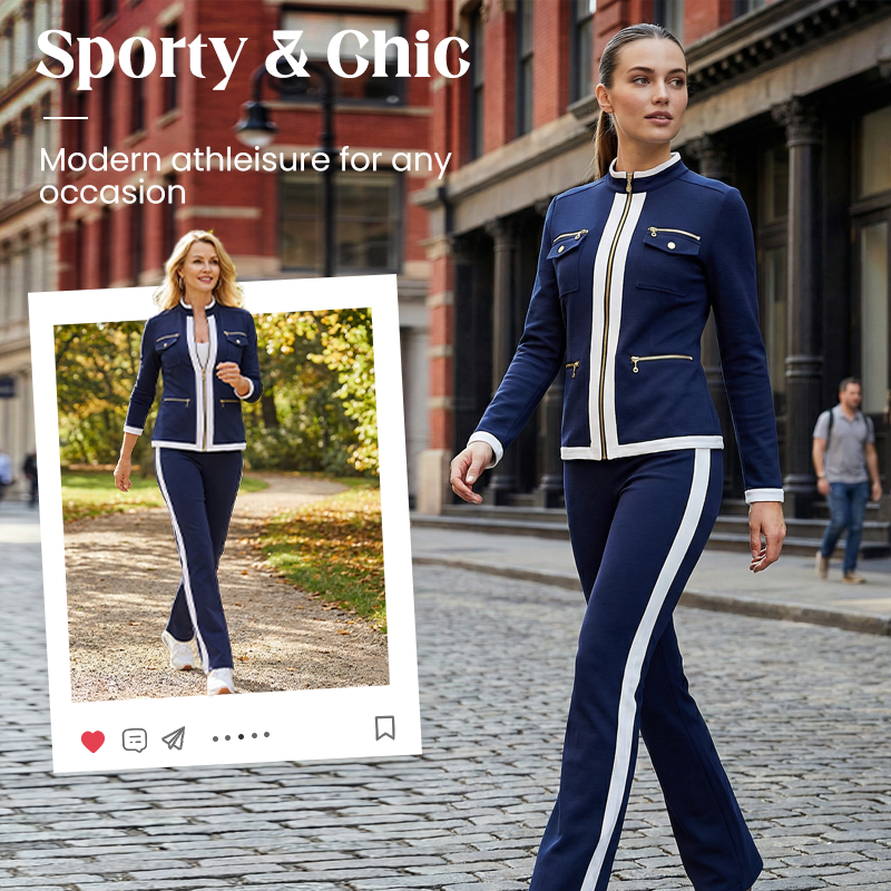 Dana | Women's 2-Piece Color-Block Tracksuit Set