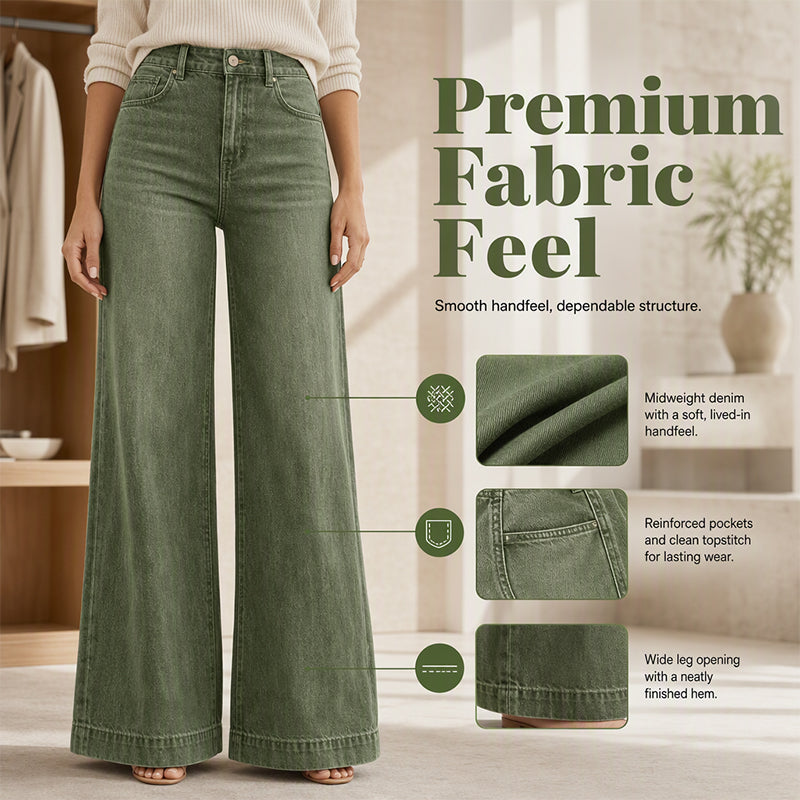 Renee | Women's Vintage High-Waisted Wide-Leg Jeans