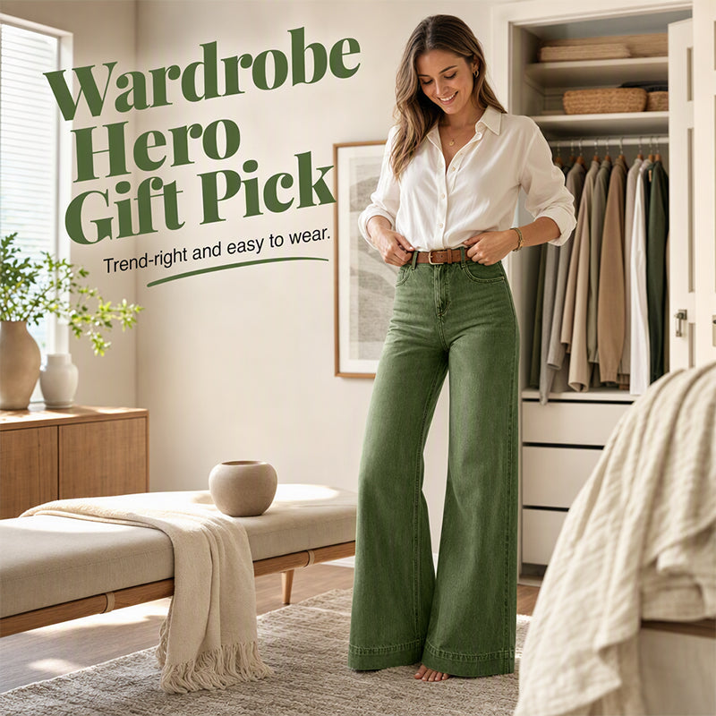 Renee | Women's Vintage High-Waisted Wide-Leg Jeans